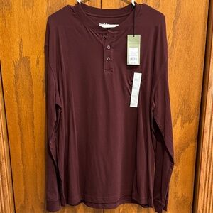 Goodfellow & Co Long-Sleeve Henley in Burgundy